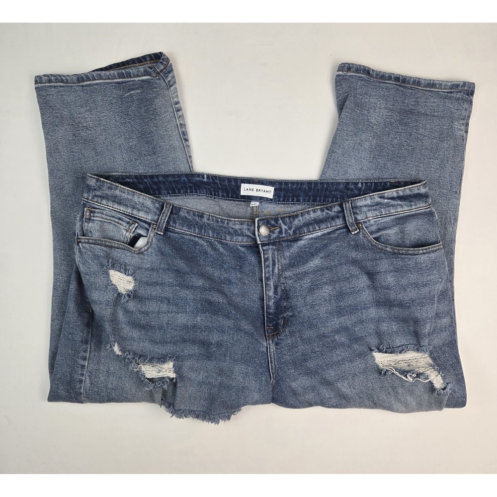 Lane Bryant Flex Magic Waistband Jeans Crop Capri sz 22 distressed